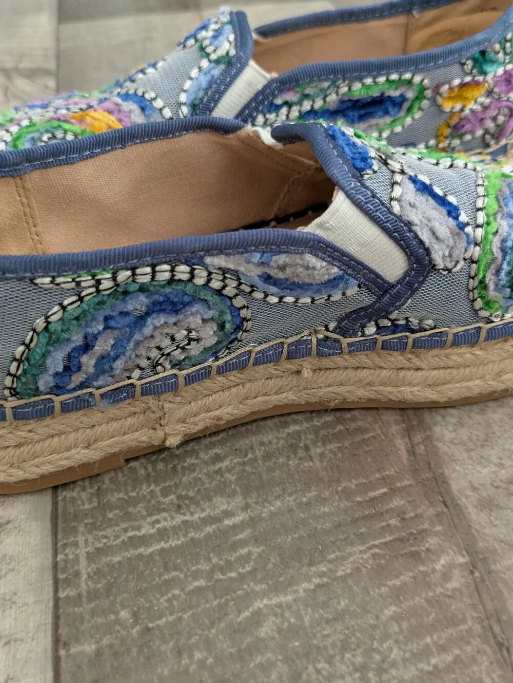 SAM EDELMAN Women's 6  Carrin Multi Color Embroidered Paisley Espadrilles